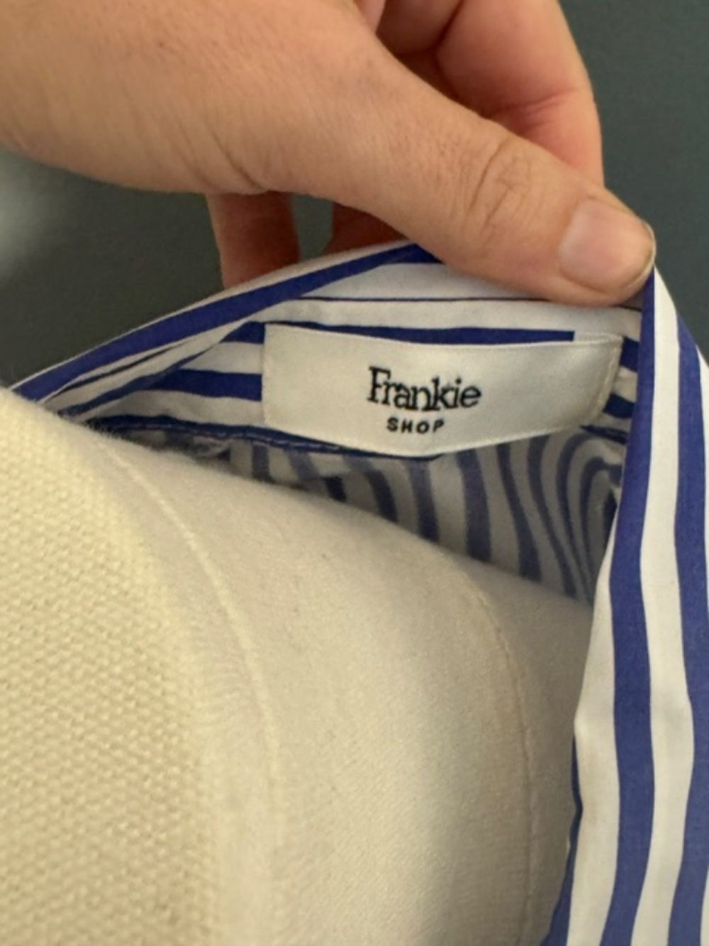 The Frankie Shop Oversized Blue Stripe Button Down Shirt - Picture 2 of 3